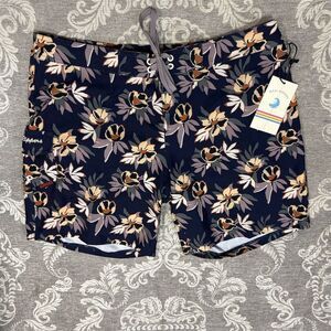 Tropical Floral Women's Shorts - Navy and Peach